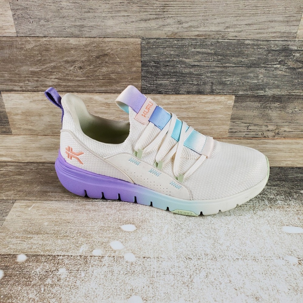 KURU FLEX Womens Shoe Sz 9.5 M Running White Purple Blue Slip On Low Top Sneaker